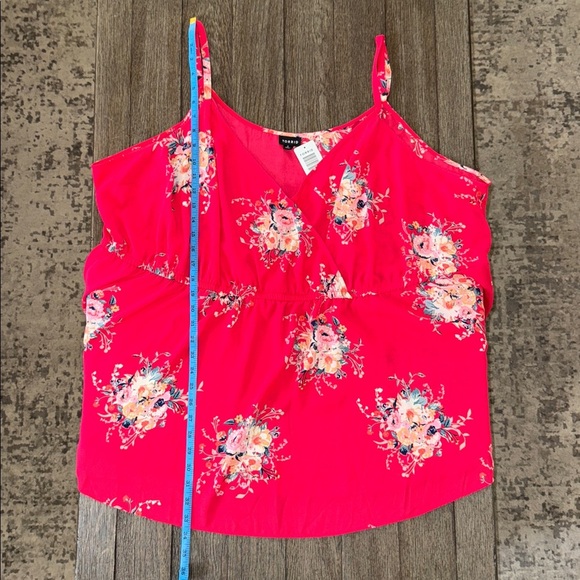 Torrid Babydoll Georgette Surplice Cami Pink Floral - Picture 9 of 10